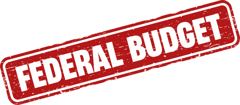 Federal budget square grunge stamp