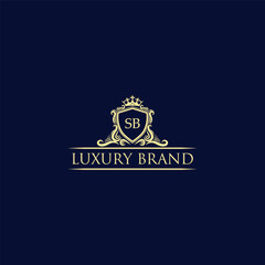 SB Luxury lion crest logo - royal lion vector template