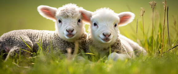 cute twin little goats 