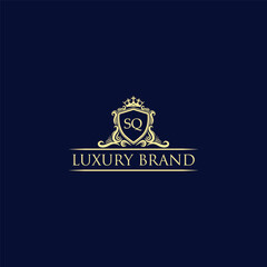 SQ Luxury lion crest logo - royal lion vector template