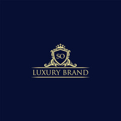 SO Luxury lion crest logo - royal lion vector template