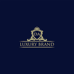 DA Luxury lion crest logo - royal lion vector template