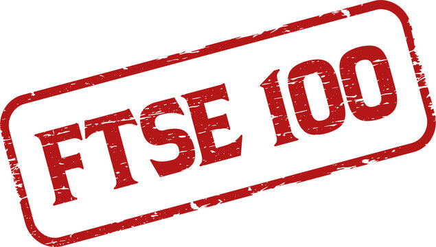 FTSE 100 square grunge stamp