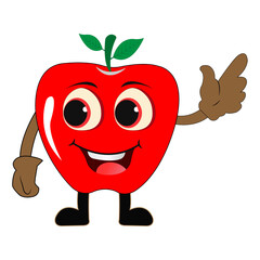 Cartoon Cute apple School Teacher Character design. 