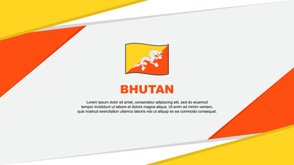 Bhutan Flag Abstract Background Design Template. Bhutan Independence Day Banner Cartoon Vector Illustration. Bhutan