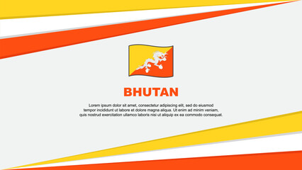 Bhutan Flag Abstract Background Design Template. Bhutan Independence Day Banner Cartoon Vector Illustration. Bhutan Design