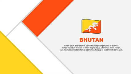 Bhutan Flag Abstract Background Design Template. Bhutan Independence Day Banner Cartoon Vector Illustration. Bhutan Illustration