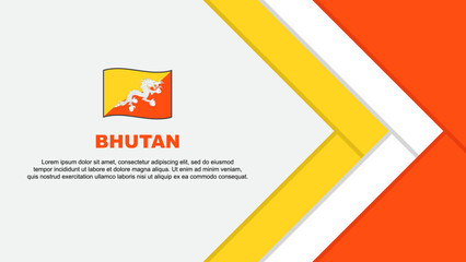 Bhutan Flag Abstract Background Design Template. Bhutan Independence Day Banner Cartoon Vector Illustration. Bhutan Cartoon