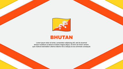 Bhutan Flag Abstract Background Design Template. Bhutan Independence Day Banner Cartoon Vector Illustration. Bhutan Template