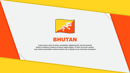 Bhutan Flag Abstract Background Design Template. Bhutan Independence Day Banner Cartoon Vector Illustration. Bhutan Independence Day