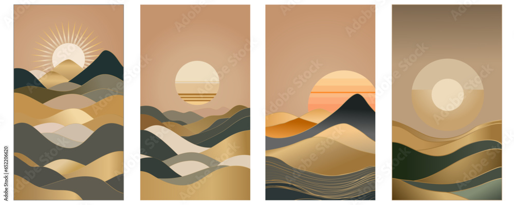 Aufkleber japanese background with line wave pattern vector. abstract template with geometric pattern. mountai