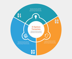 Vector social teamwork infographic. Template for circle diagram, graph, presentation, and chart. Business concept with 3 options, parts, steps, or processes.
