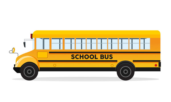 Vector cartoon school bus isolated on white background
