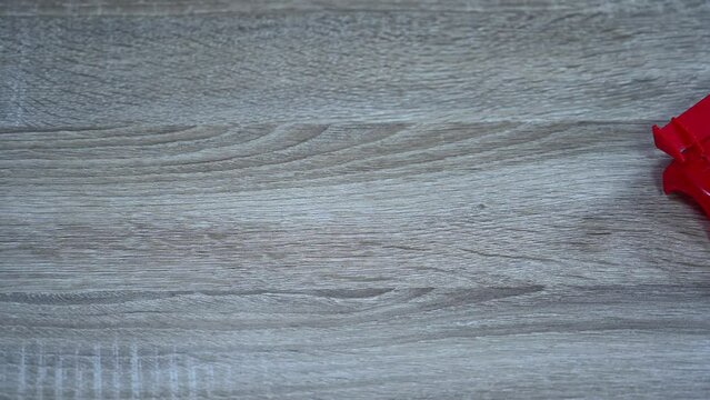 A car body pushed to move towards the right as a test, Tamiya Mini 4X4