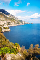Fototapeta na wymiar Beautiful coastal landcape of Amalfi coast in Italy