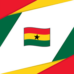 Ghana Flag Abstract Background Design Template. Ghana Independence Day Banner Social Media Post. Ghana Background