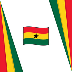 Ghana Flag Abstract Background Design Template. Ghana Independence Day Banner Social Media Post. Ghana Banner