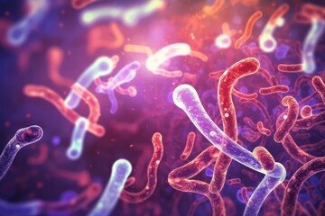 Probiotics bacteria biology science microscopic medicine ,Generative AI.