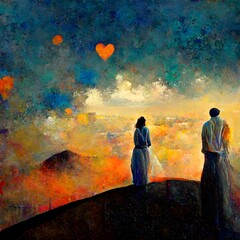 abstract ListenStanding at the lookout of Mt ScopusWe heard our loved begotten say I doAs they joined in love as one For none to put asunder 