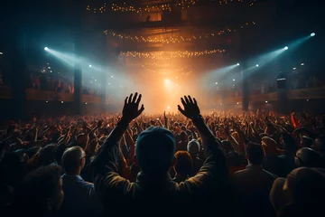 Foto op Plexiglas crowd of people dancing at concert  © fadi