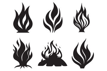 Flames silhouette vector bundle
