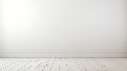Fototapeta premium Empty room with a wooden floor and Wooden Wall textured Background, Interior design, 3D illustration, white blank wall and wooden floor.