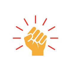 Hand closed. Fist Icon. Vector trendy flat glyph icon illustration design for protests, strength, success, achievement, willpower.