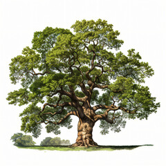Fototapeta na wymiar Giant oak isolated on white background 