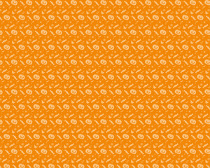 【ハロウィン】シームレスパターンのベクター背景イラスト（オレンジ）

