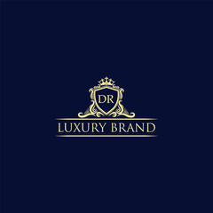DR Luxury lion crest logo - royal lion vector template
