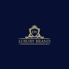 DY Luxury lion crest logo - royal lion vector template
