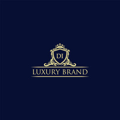 DI Luxury lion crest logo - royal lion vector template

