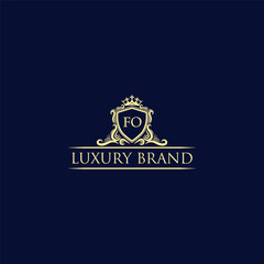 FO Luxury lion crest logo - royal lion vector template

