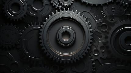Grey Abstract Vector Technology Background with gear