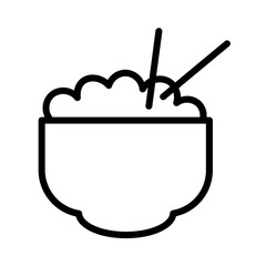 Rice Bowl Food Outline Icon