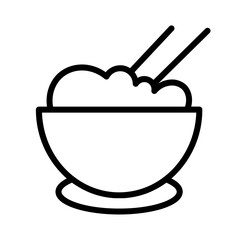 Rice Bowl Food Outline Icon