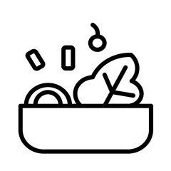 Salad Meal Vegetarian Outline Icon