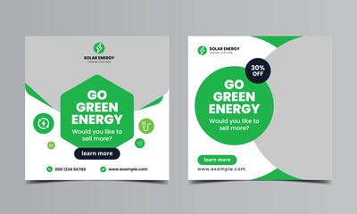 solar energy social media post template  © Khanindra