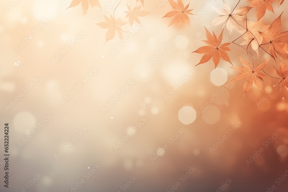 Poster falling autumn background with bokeh effect, abstract design with copy space.