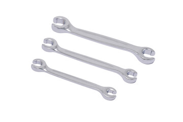 wrench isolate on white background, chrome wrench