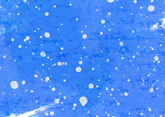 雪が降る冷たそうな水彩風の青色の背景素材 - obrazy, fototapety, plakaty