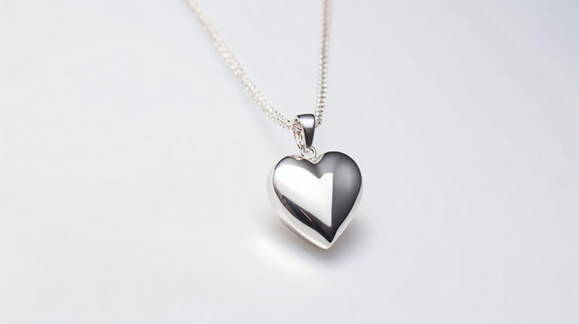 Heart Shape Silver Pendant Necklace