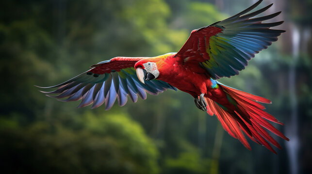 parot in the amazonian forest Generative AI