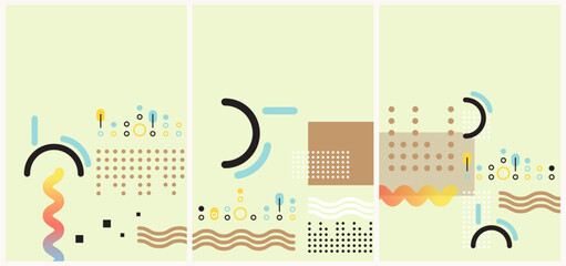 Geometric banner. Set of vector illustrations. Clean style backgrounds