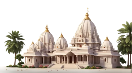 Papier Peint Lavable Lieu de culte shri ram temple ,hindu temple architecture isolated with transparent background