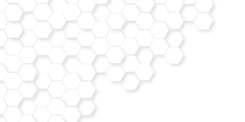 Background with hexagons white Hexagonal Background. Luxury White Pattern. Vector Illustration. 3D Futuristic abstract honeycomb mosaic white background. geometric mesh cell texture.