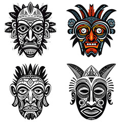 Aboriginal mask vector