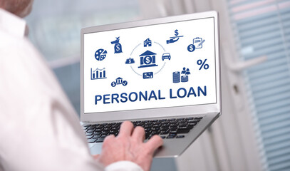 Personal loan concept on a laptop screen