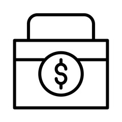 Case Dollar Suitcase Outline Icon