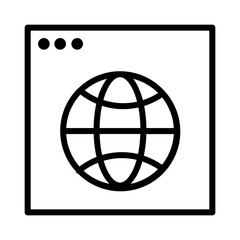 Global Seo Website Outline Icon